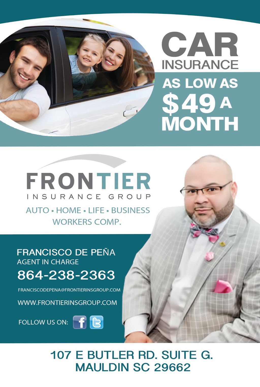 Frontier Insurance Group | 107 E Butler Rd, Mauldin, SC 29662, USA | Phone: (864) 238-2363