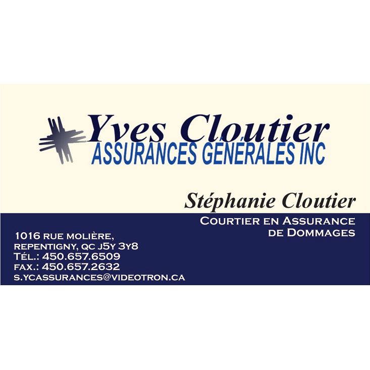 Yves Cloutier Assurances Générales Inc | 1016 Rue Molière, Repentigny, QC J5Y 3Y8, Canada | Phone: (450) 657-6509