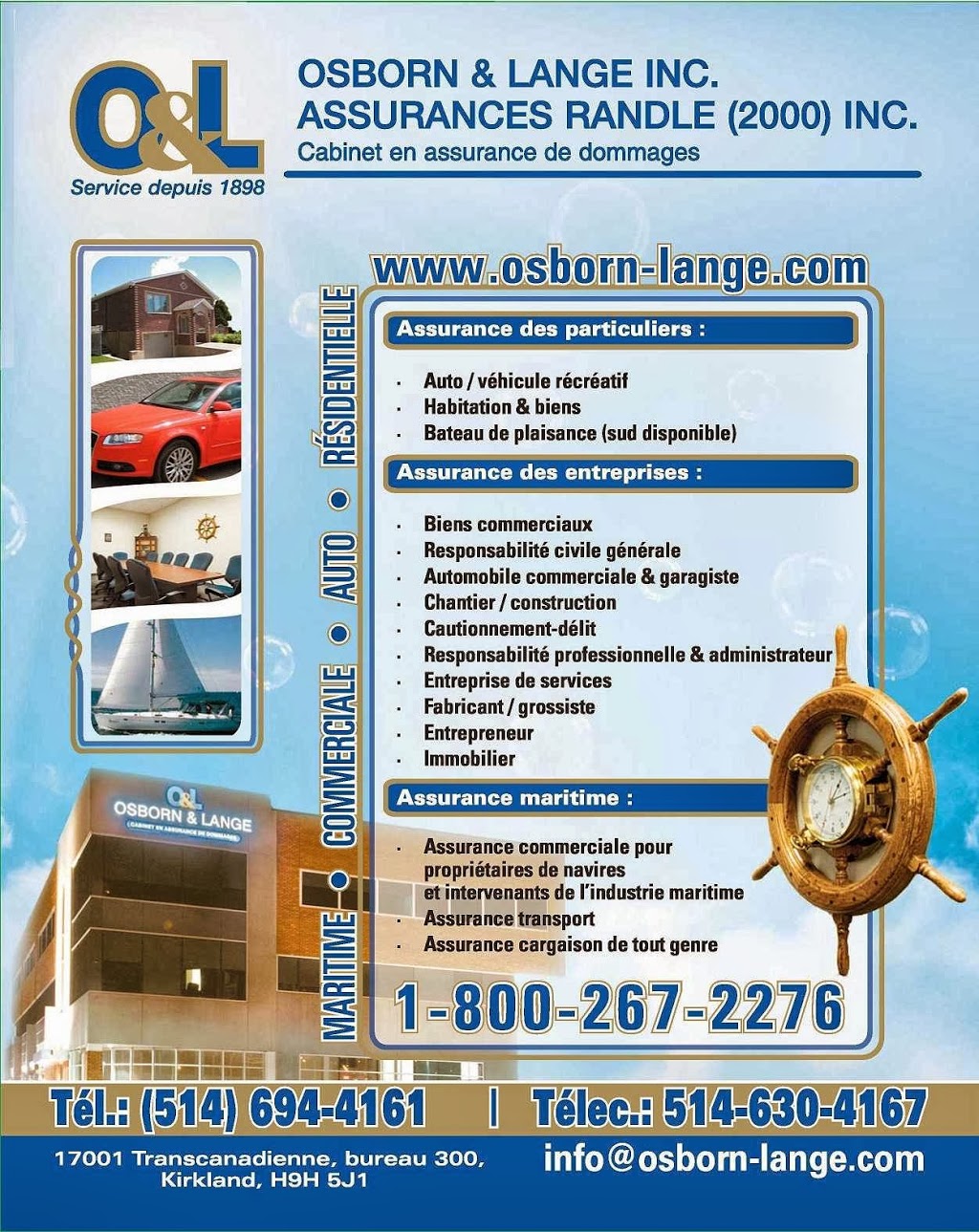 Osborn Lange Inc | 17001 Route Transcanadienne, Kirkland, QC H9H 5J1, Canada | Phone: (514) 694-4161