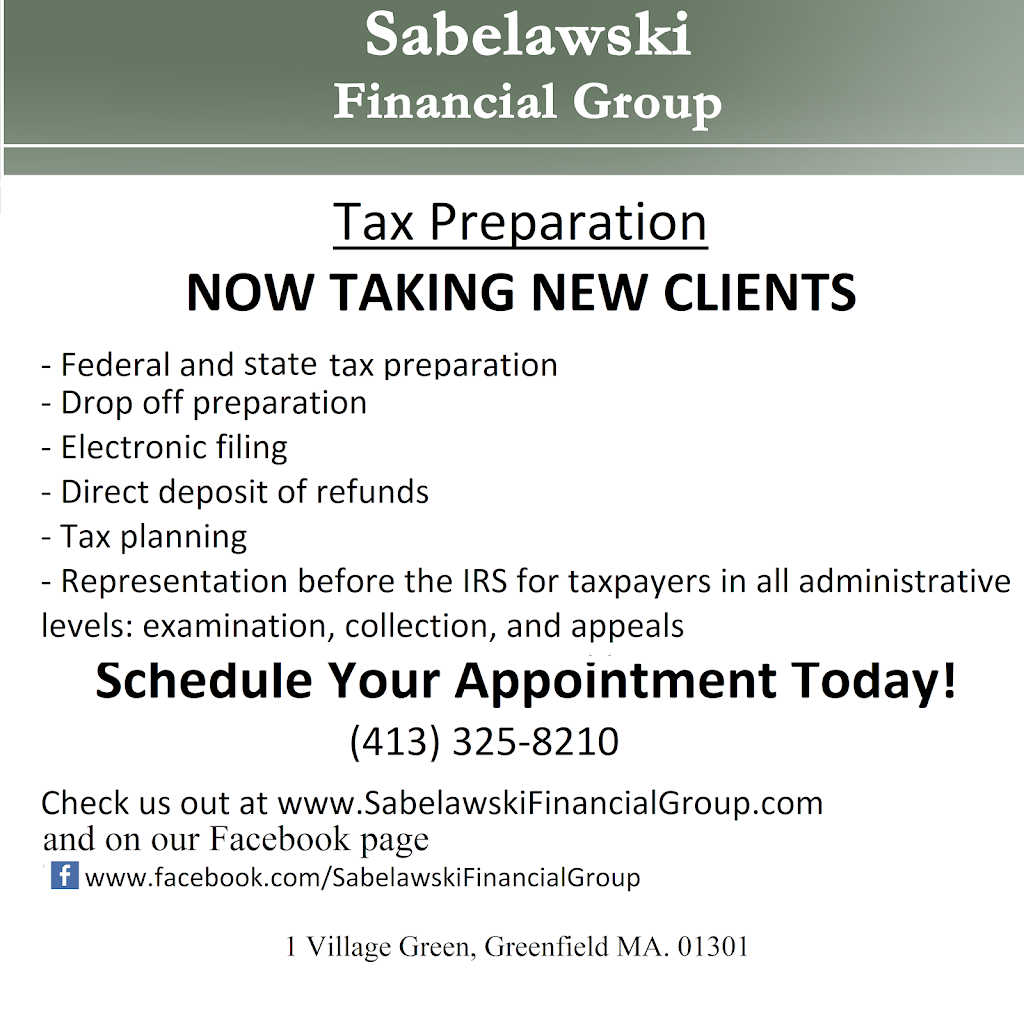 Sabelawski Financial Group, Money Concepts | 1 Village Green, Greenfield, MA 01301, USA | Phone: (800) 957-4020