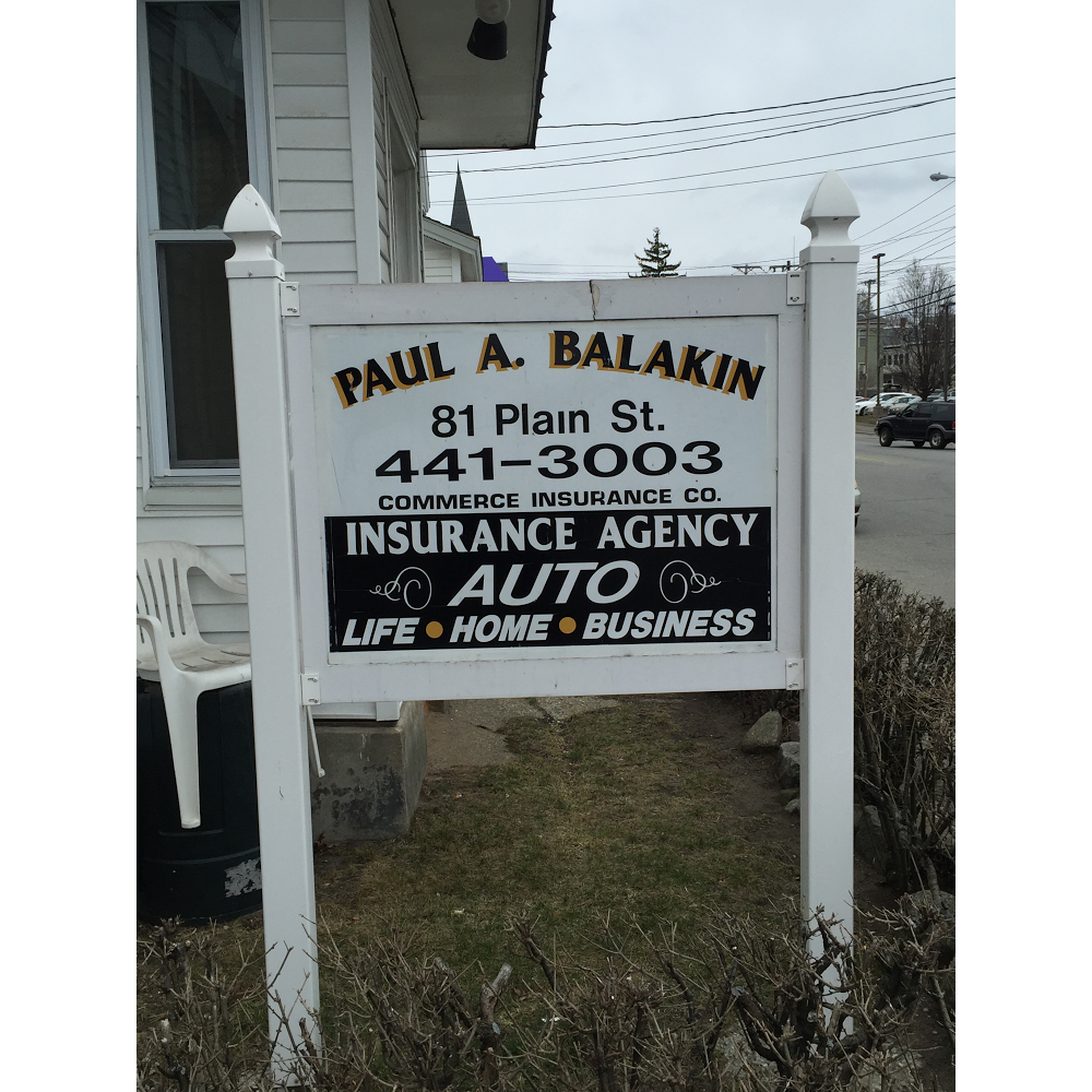 Paul A. Balakin Insurance | 81 Plain St #1, Lowell, MA 01851, USA | Phone: (978) 441-3003