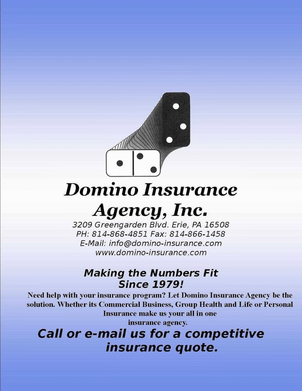 Domino Insurance Agency, Inc. | 3209 Greengarden Blvd, Erie, PA 16508, USA | Phone: (814) 868-4851