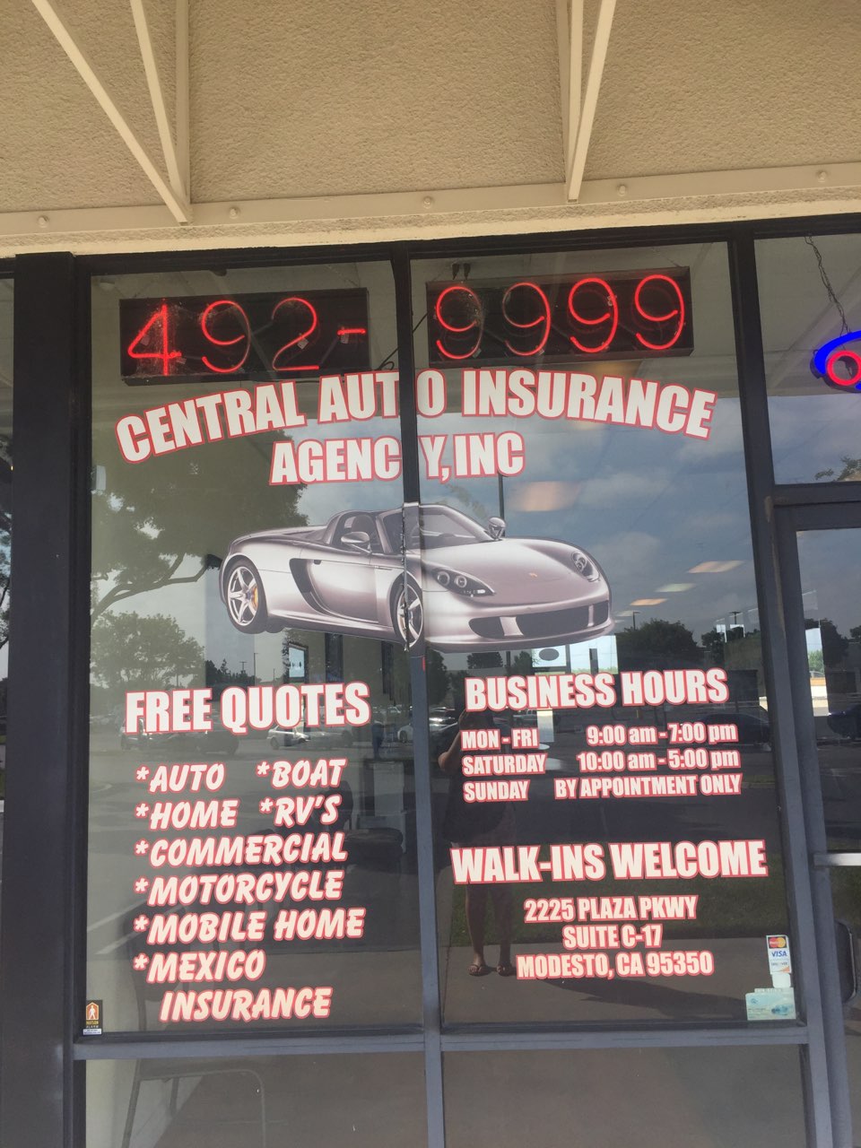 Central Auto Insurance Agency | 2225 Plaza Pkwy Suite C-17, Modesto, CA 95350, USA | Phone: (209) 492-9999