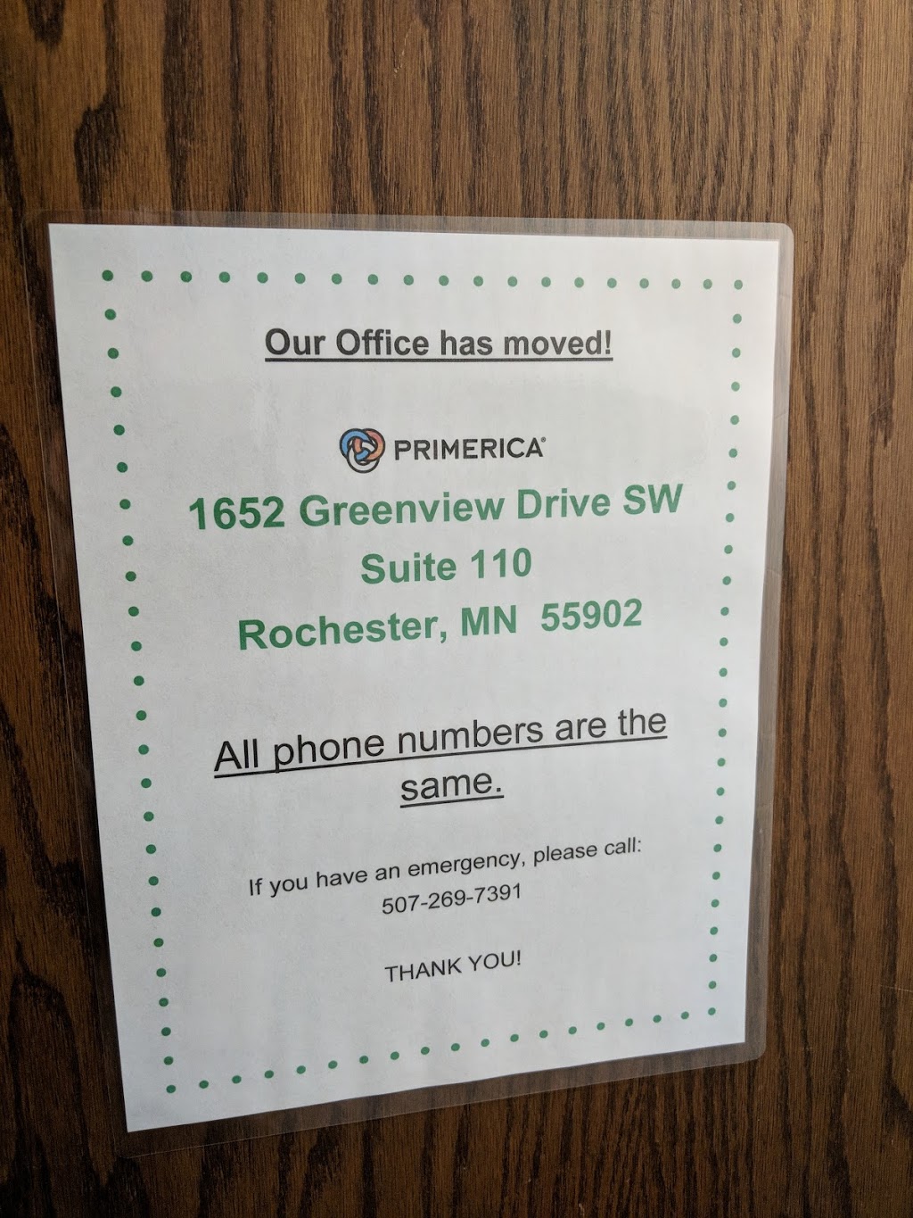 Primerica | 1652 Greenview Dr SW #110, Rochester, MN 55902, USA | Phone: (507) 280-6499